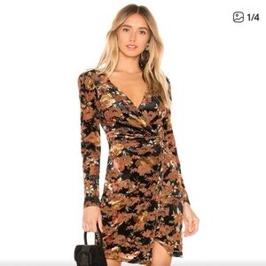 revery dress in cream pink floral knee length dresses for ladies Astr The Label Revery Dress